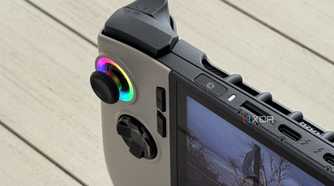 msi claw 8 ai plus closeup of left trigger and power button