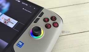msi claw 8 ai plus closeup of right thumbstick and buttons