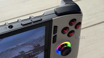 msi claw 8 ai plus closeup of right trigger