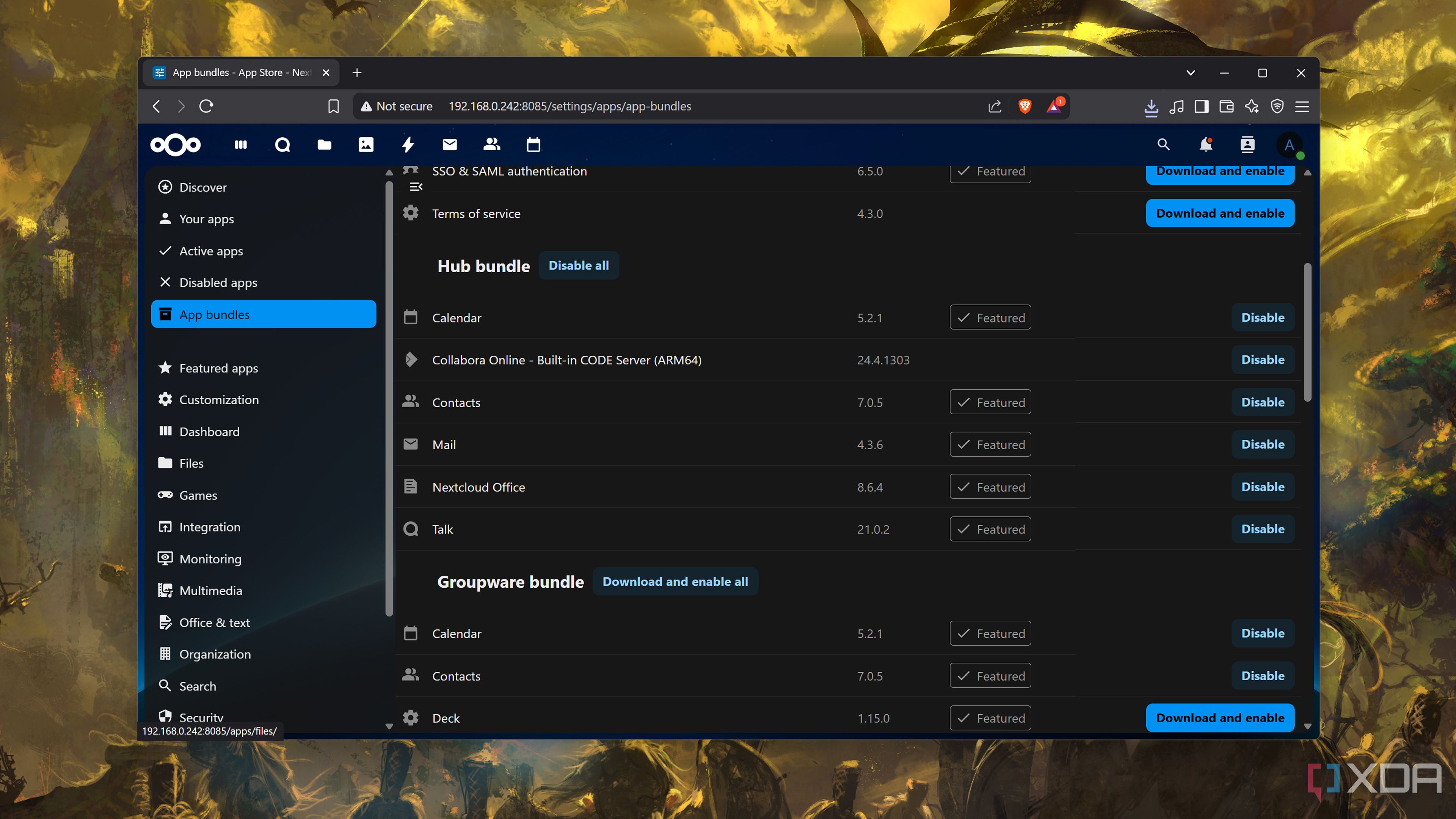 The Nextcloud app store