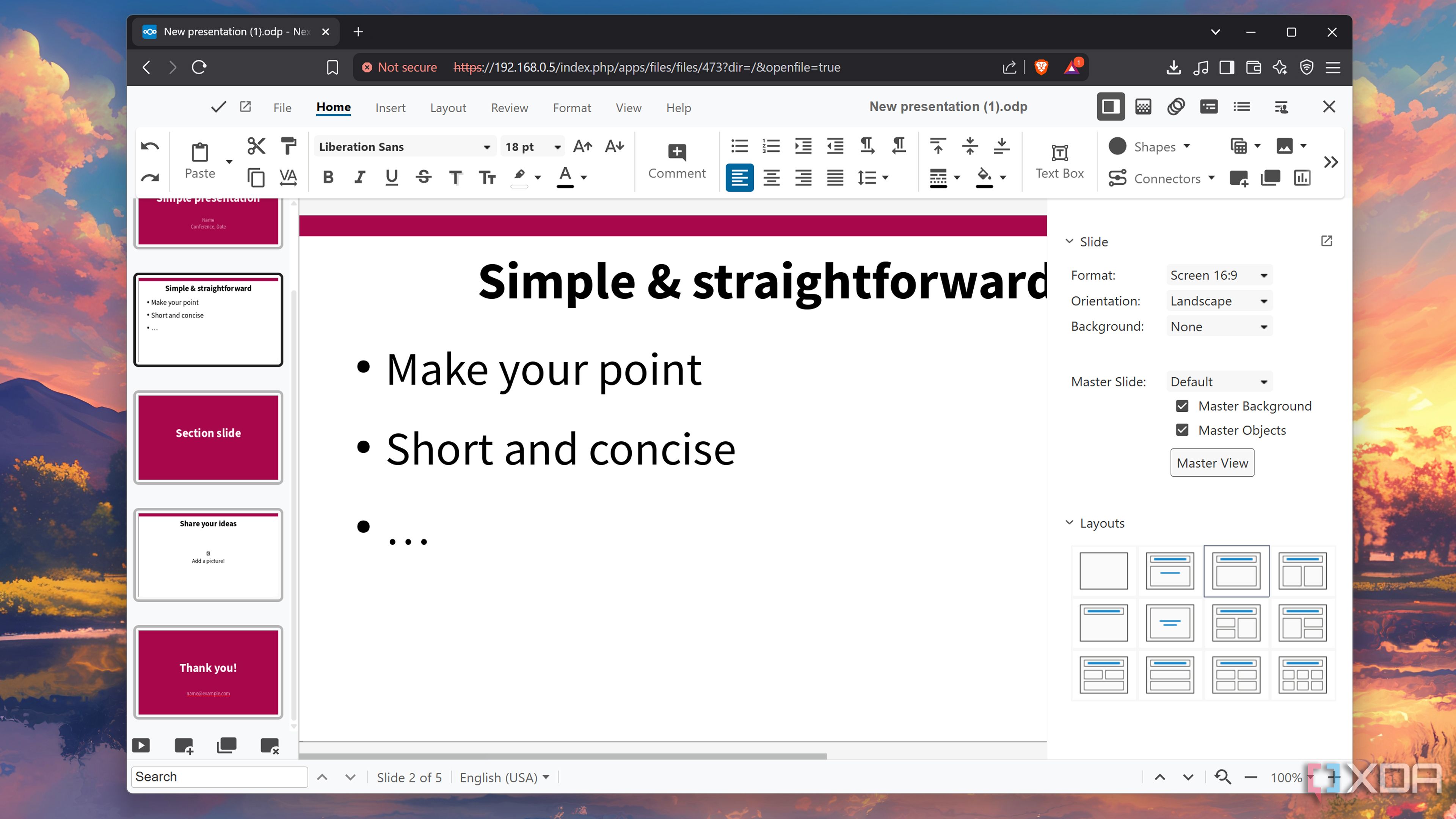 The Nextcloud Office presentation app