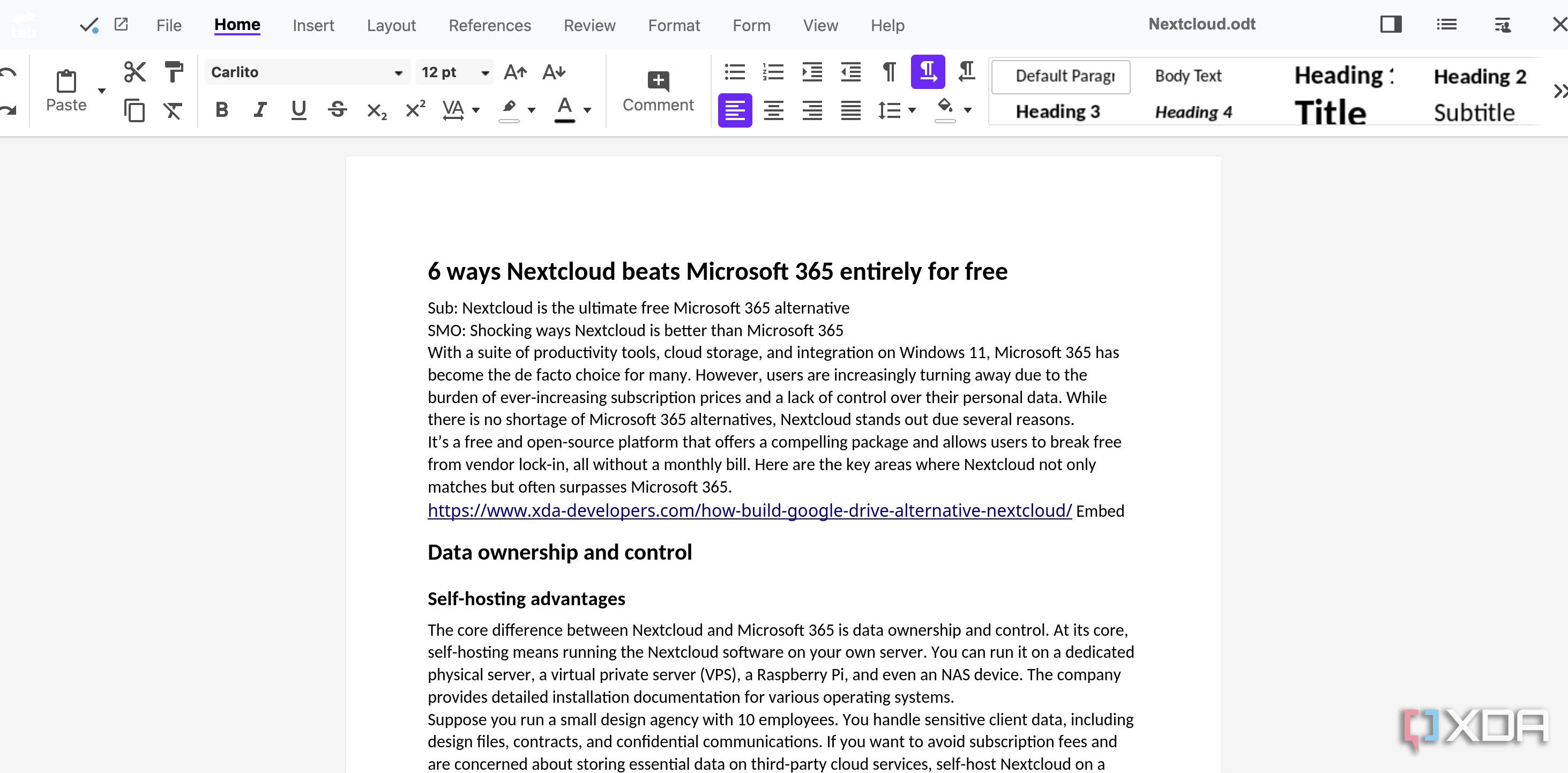 Nextcloud documents