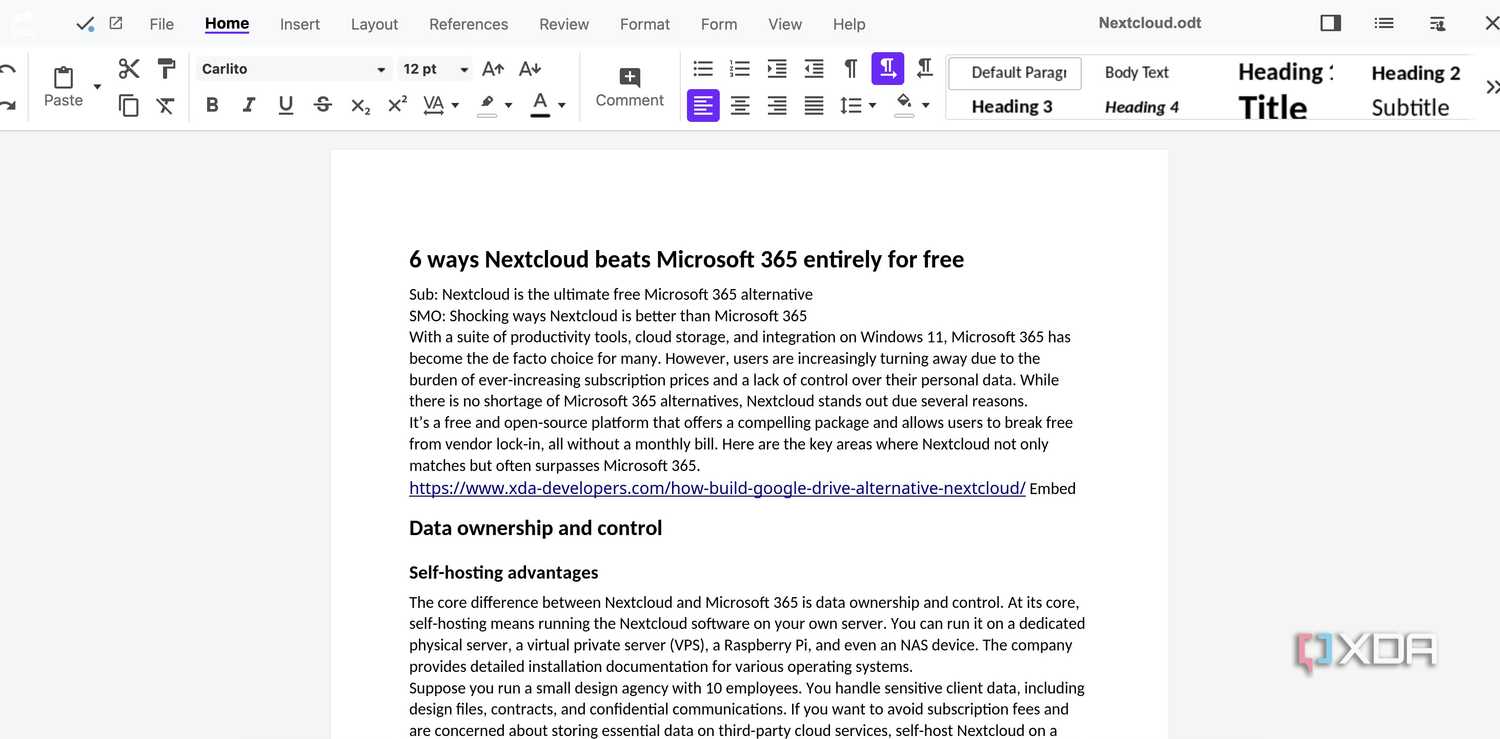 Nextcloud documents