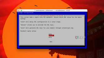 A screenshot of Nginx SSL configuration options script for Passbolt
