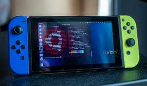 Nintendo Switch showing neofetch output