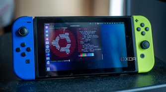 Nintendo Switch showing neofetch output