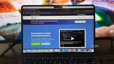 Nixos is displayed on the laptop screen