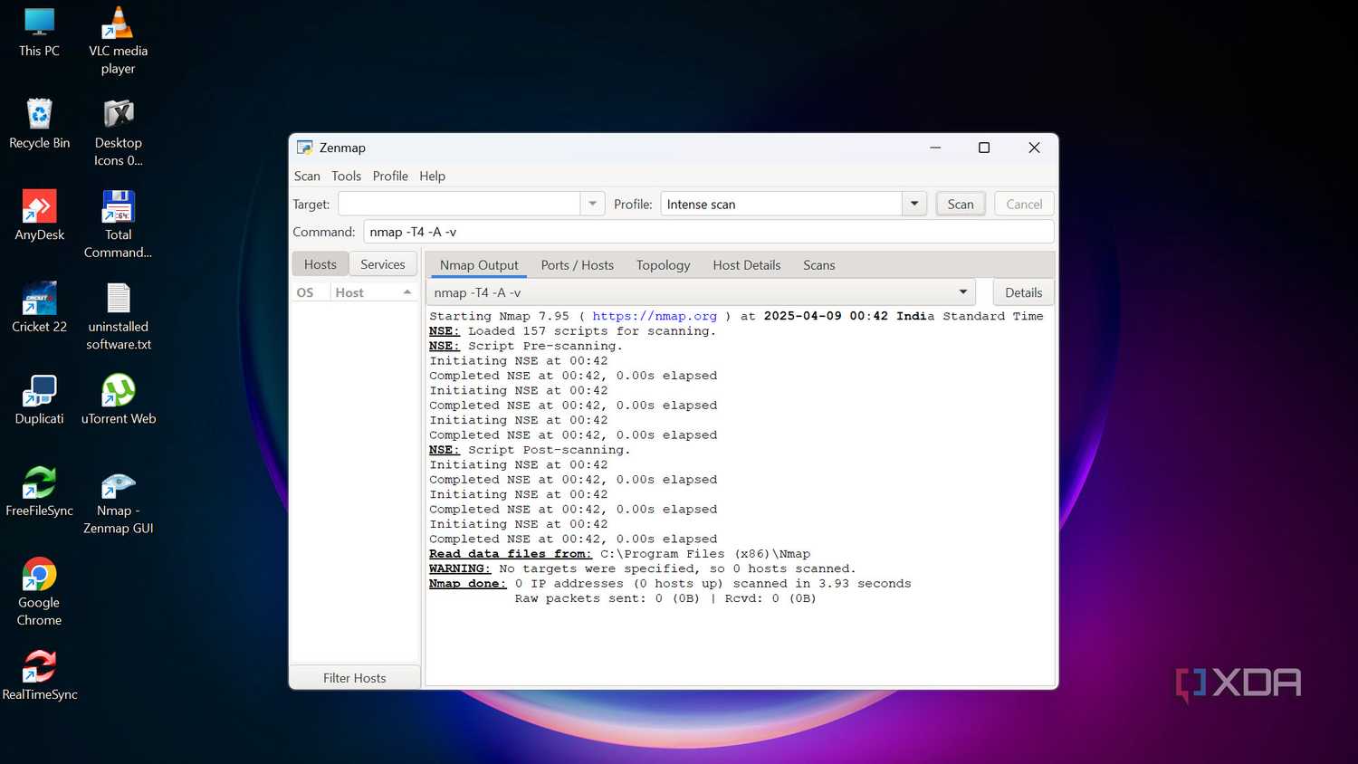 Nmap intense scan