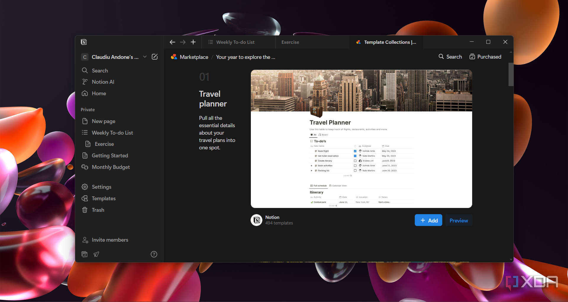 Notion-travel-template