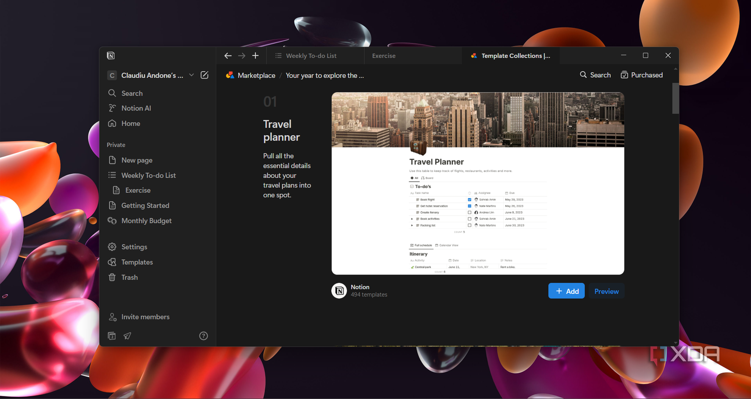 Notion-travel-template