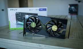 An image of the Nvidia RTX 5060 Ti GPU with its box in the background.