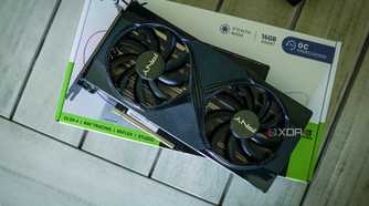 An image of an NVIDIA RTX 5060 Ti GPU resting on its box.