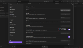 Obsidian-with-Whisper-plugin-configuration