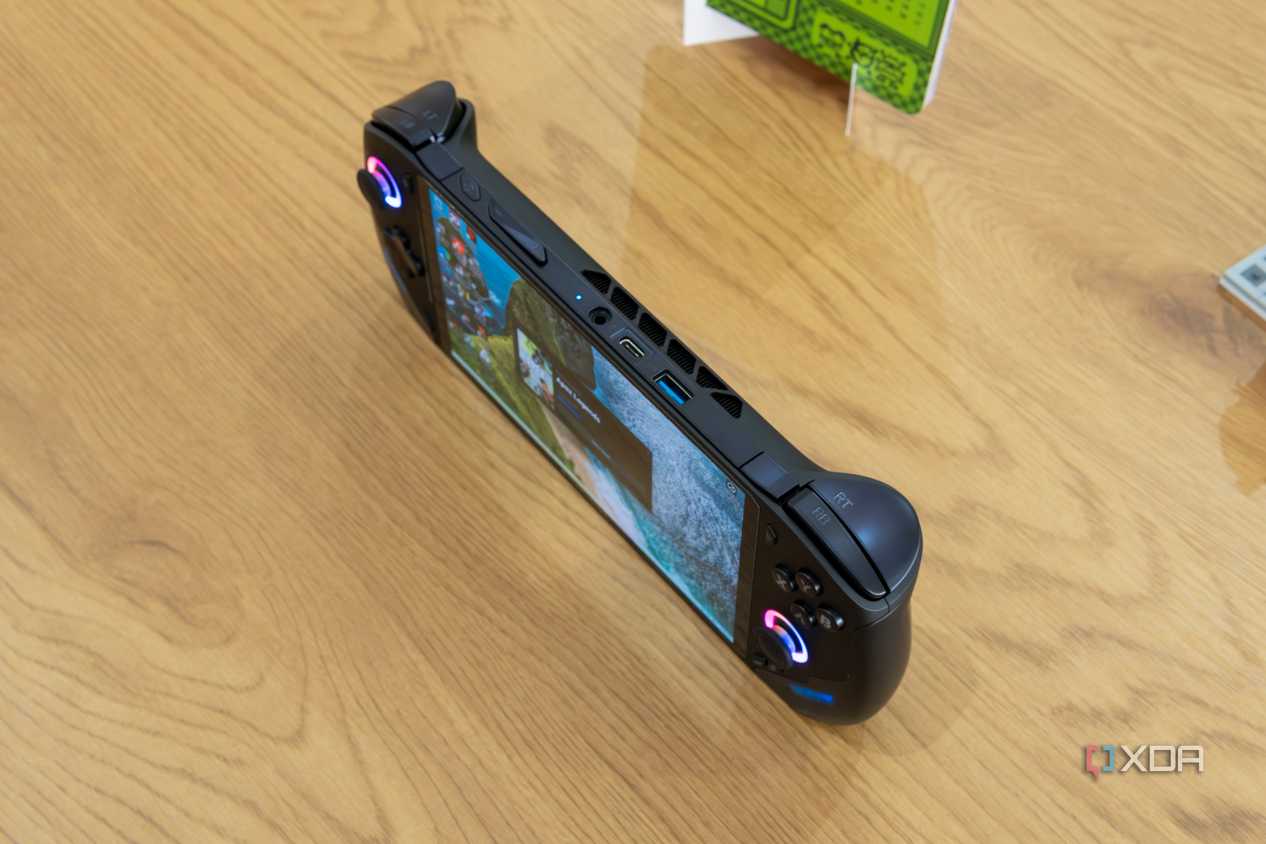 Top-down view of the OneXFly F1 Pro standing up