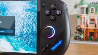 Close-up of the right hand controls on the OneXFly F1 Pro