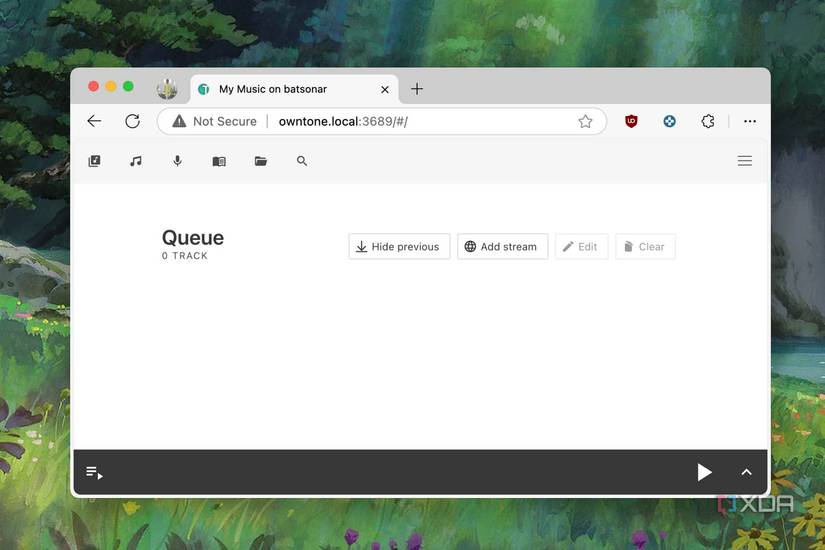 Open the OwnTone homepage URl in a web browser