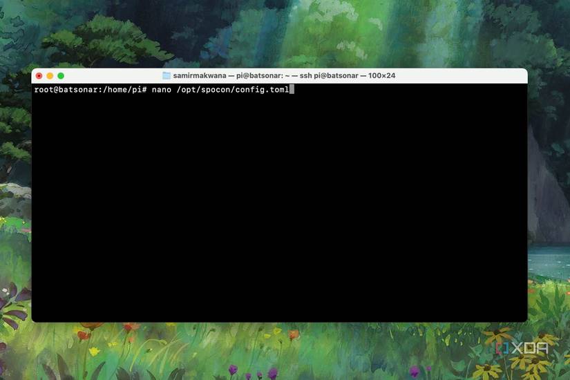 Open the SpoCon's Configuration File using Nano in Terminal to Edit