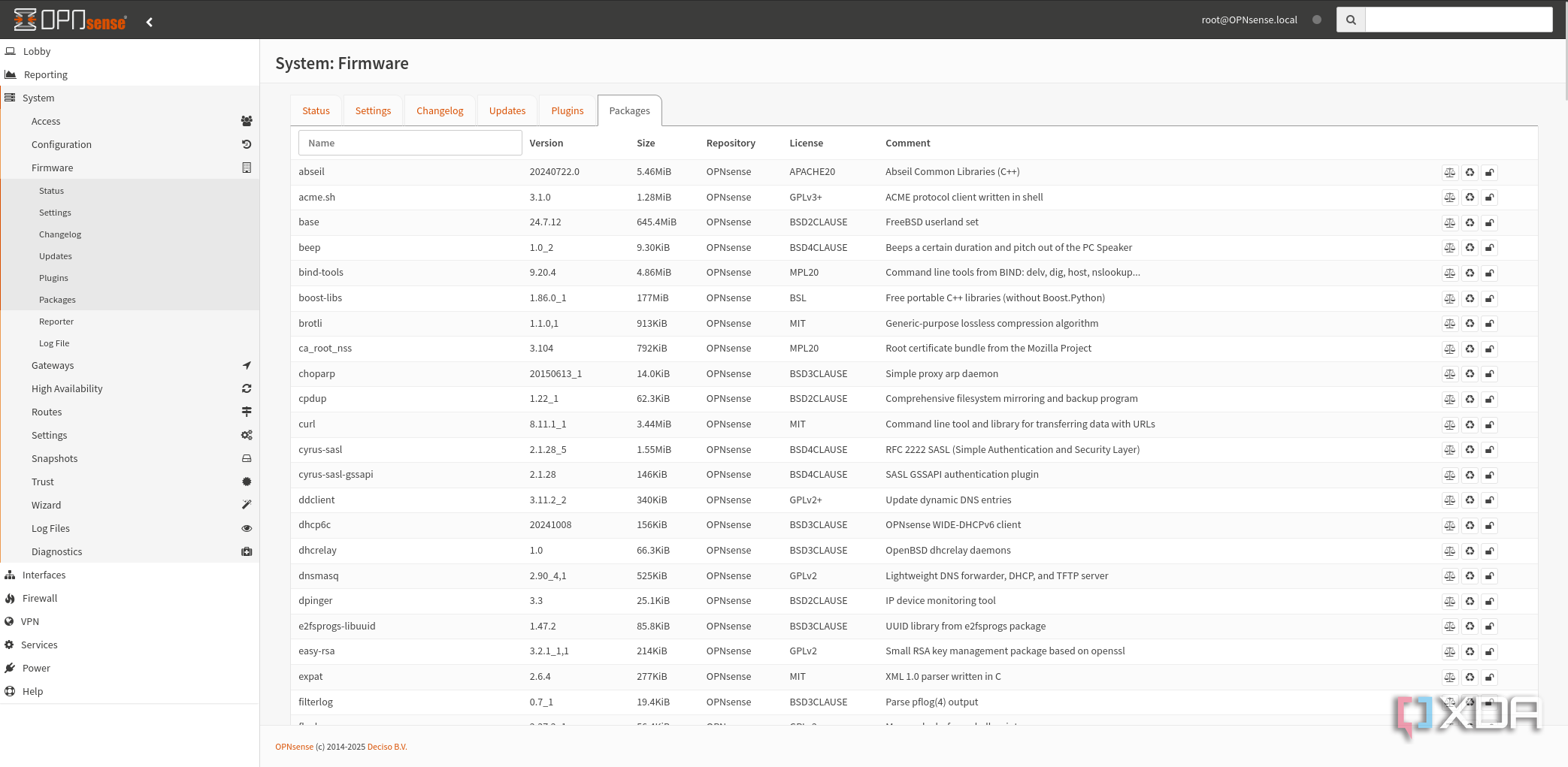 OPNsense packages