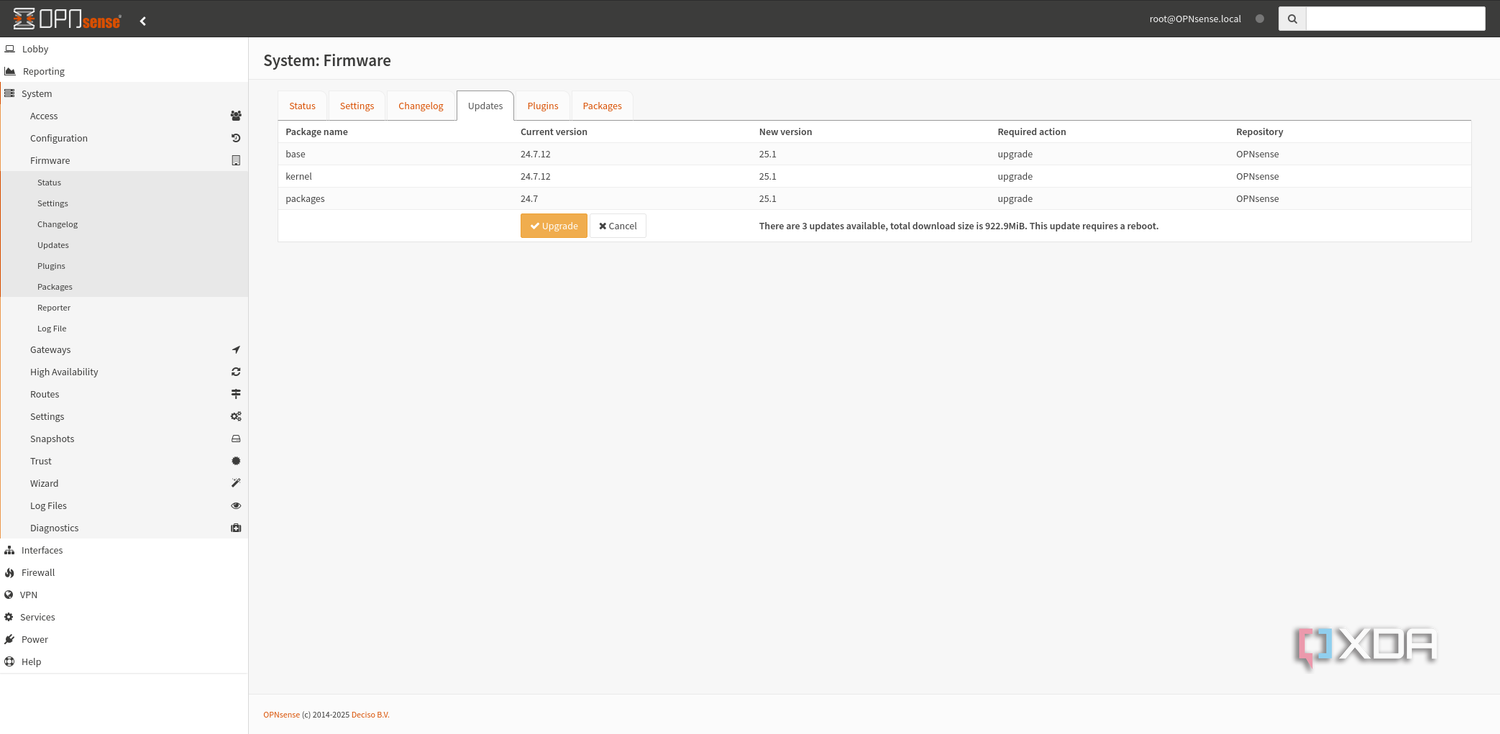 OPNsense updates