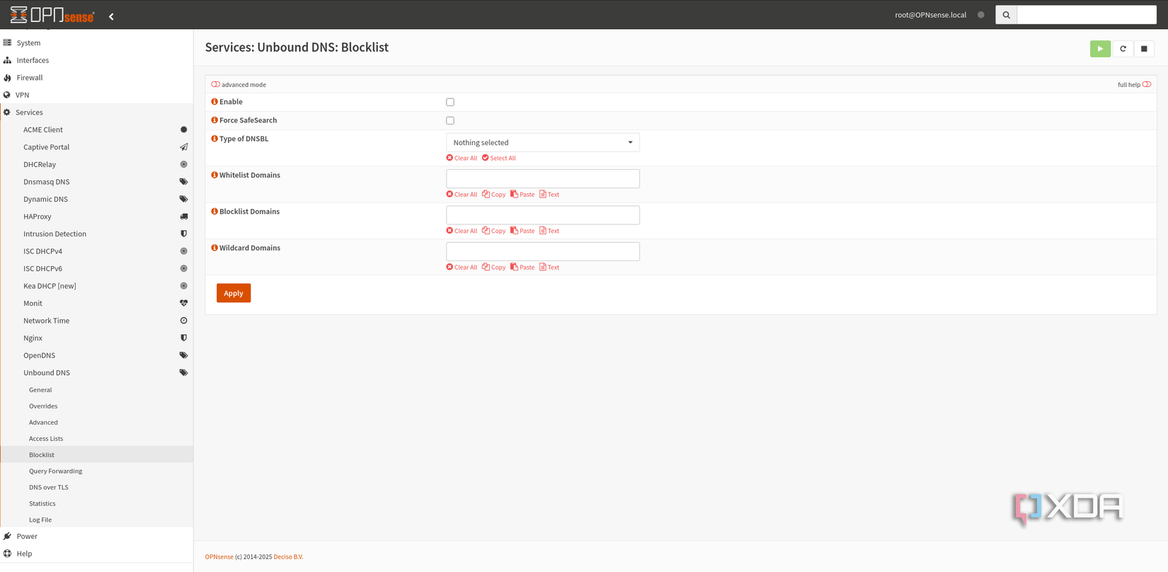 OPNsense Unbound blocklist