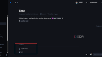 Indicating the automatic backlinks in Outline