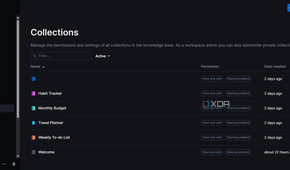 Caption of Outline Collections settings page