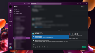 Screenshot of the Outline command in Slack