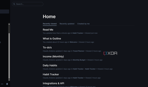 Screenshot of Outline home page