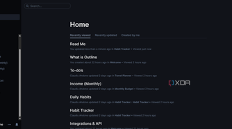Screenshot of Outline home page