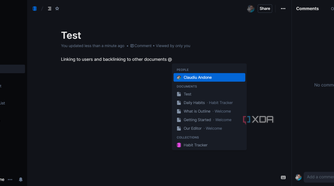 How to use the Outline linking and backlinging feature