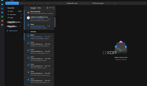 an outlook inbox with multiple accounts