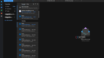 an outlook inbox with multiple accounts