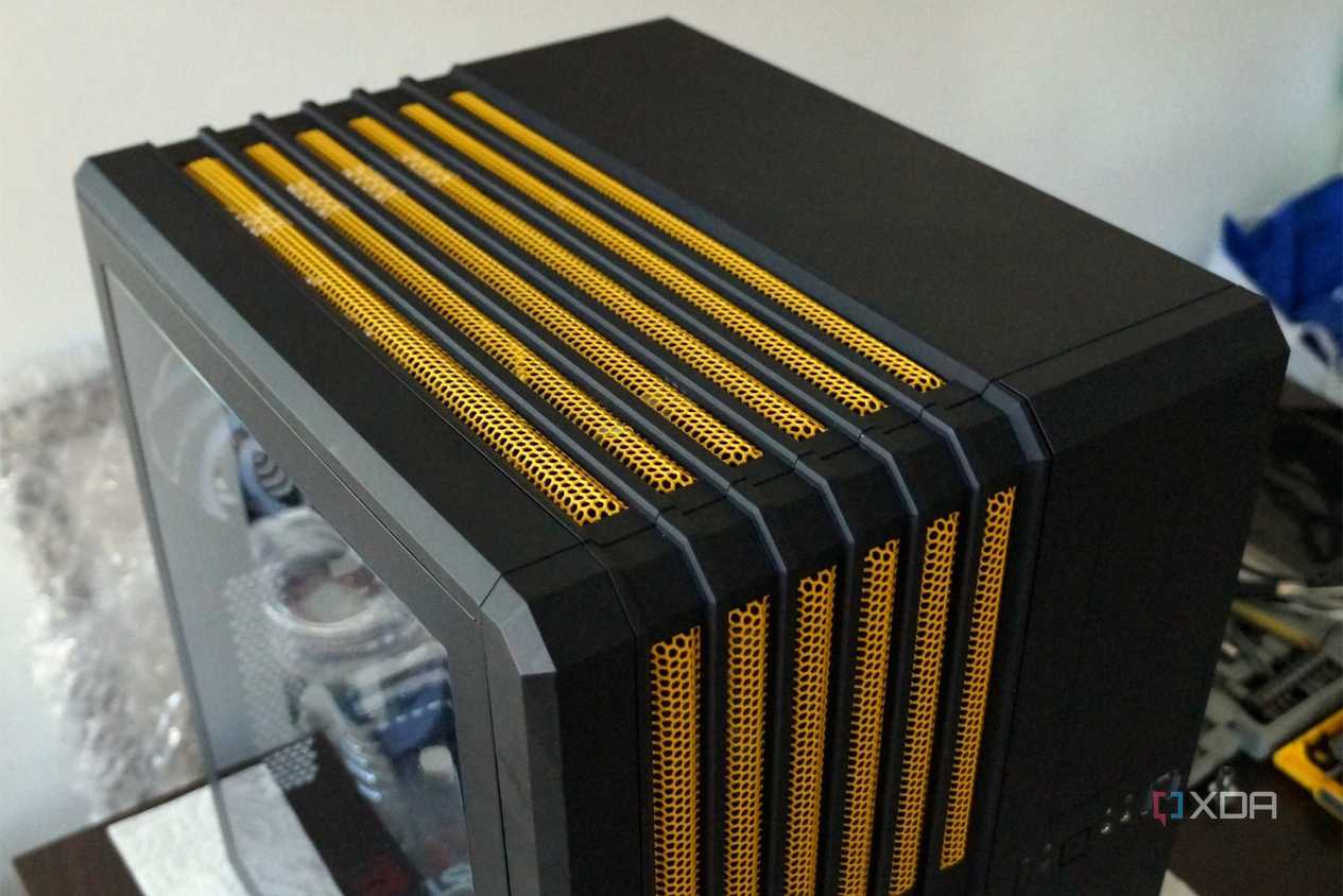 yellow painted corsair air540 pc case