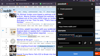 A screenshot of passbolt in action.