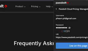 A screenshot of passbolt in action.