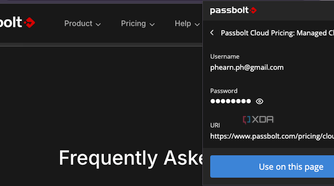 A screenshot of passbolt in action.