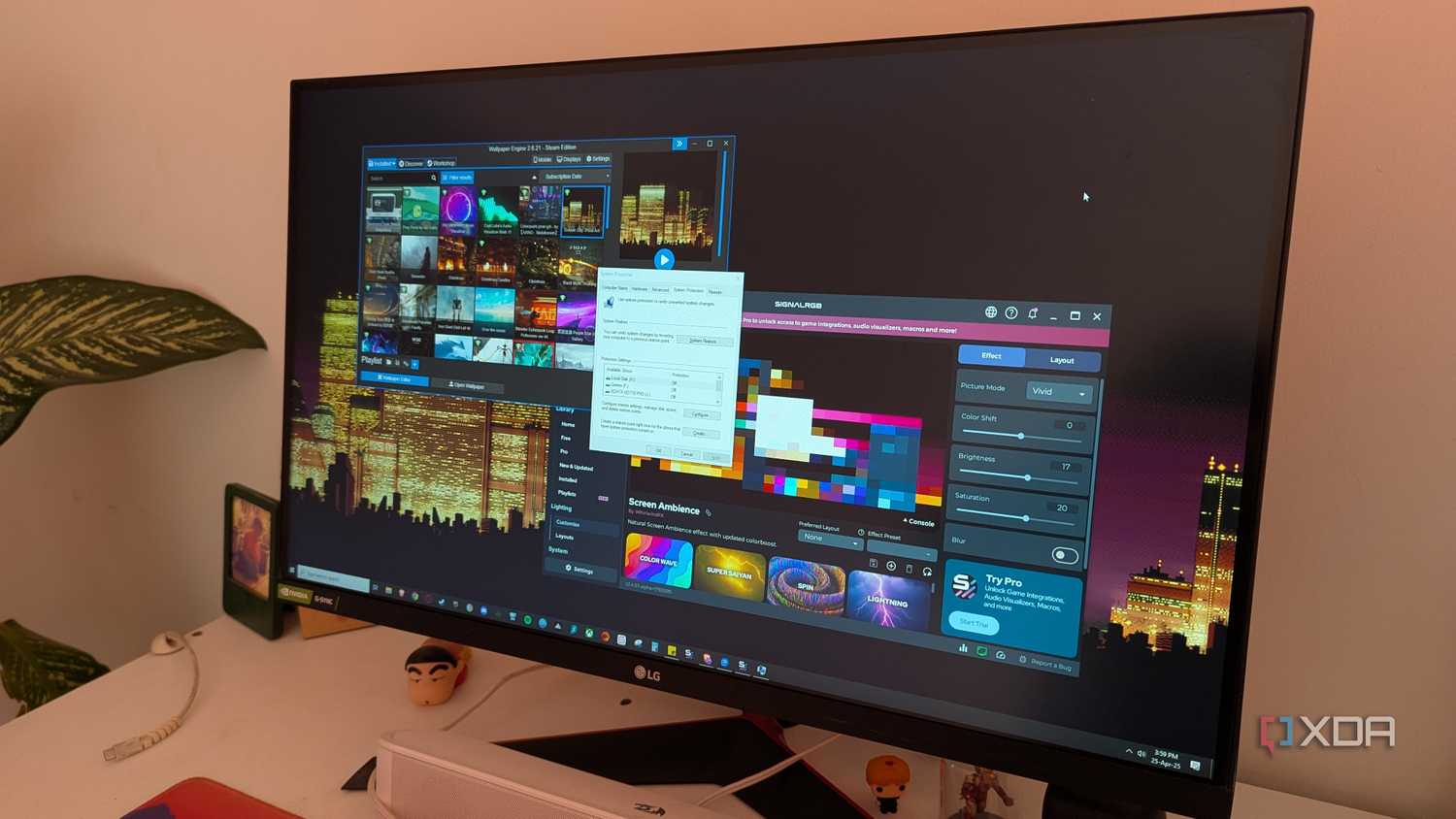 A PC monitor with several windows open