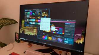 A PC monitor with several windows open