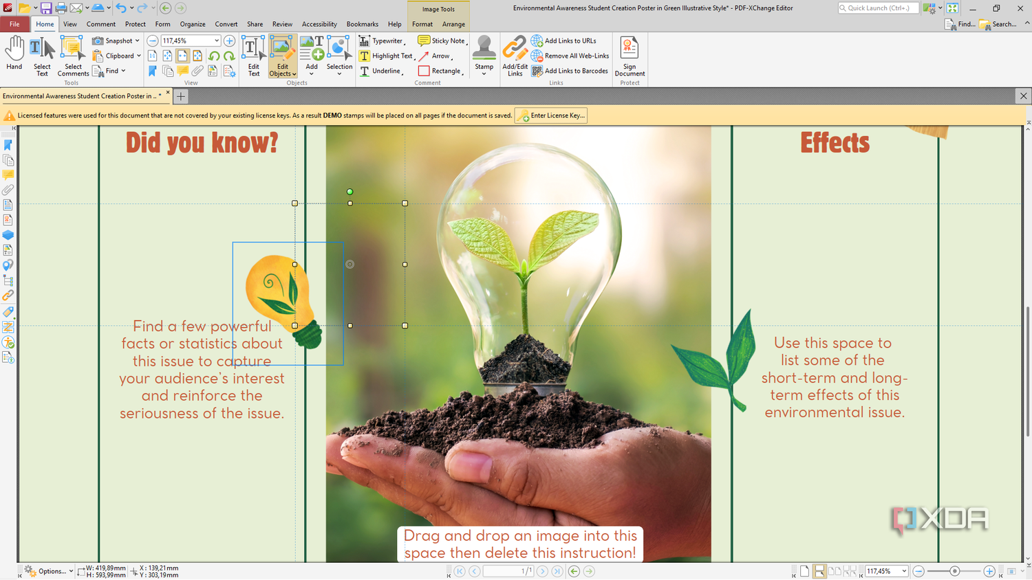 PDF-XChange Editor edit image