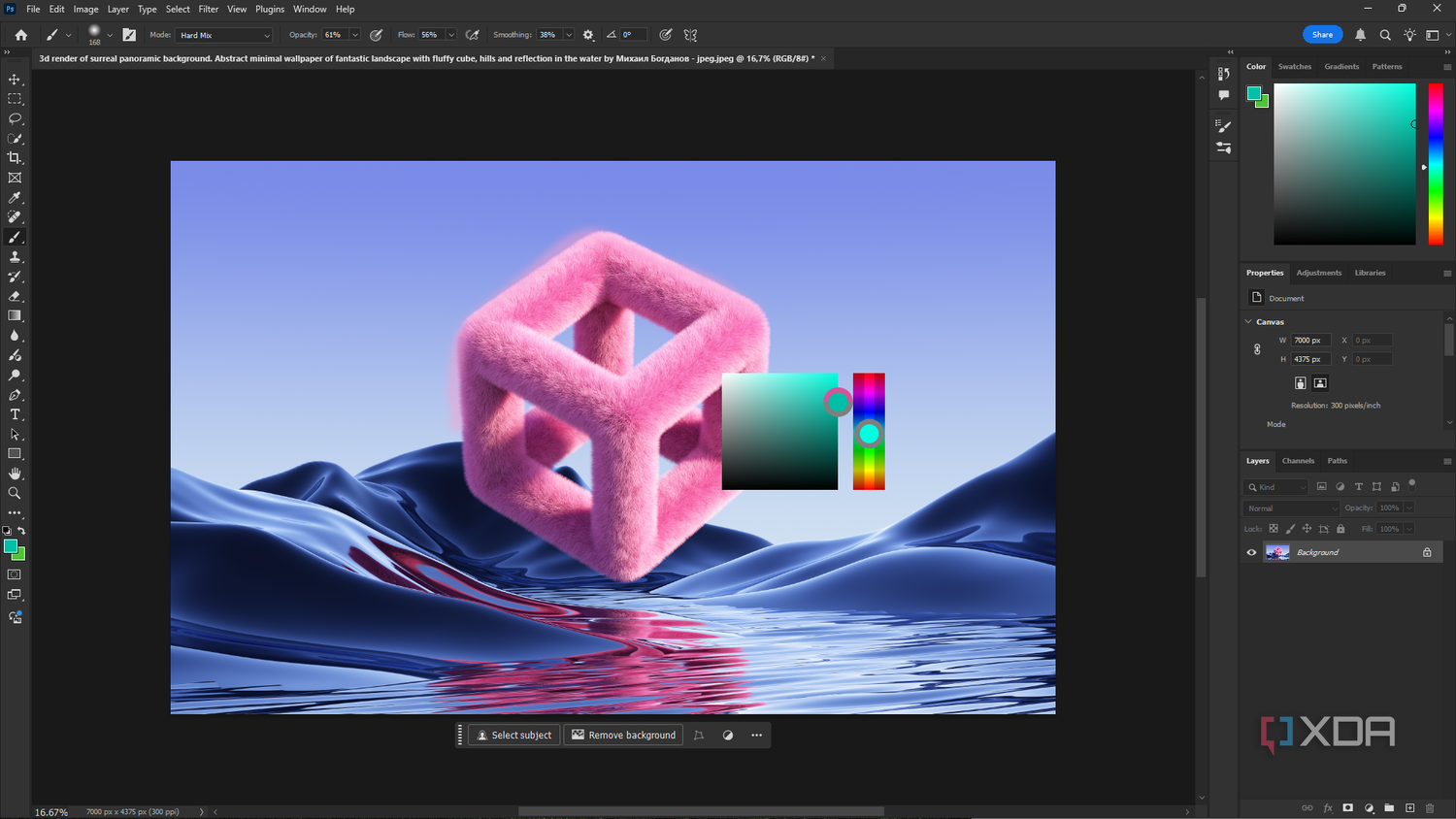 Photoshop color picker shortcut green