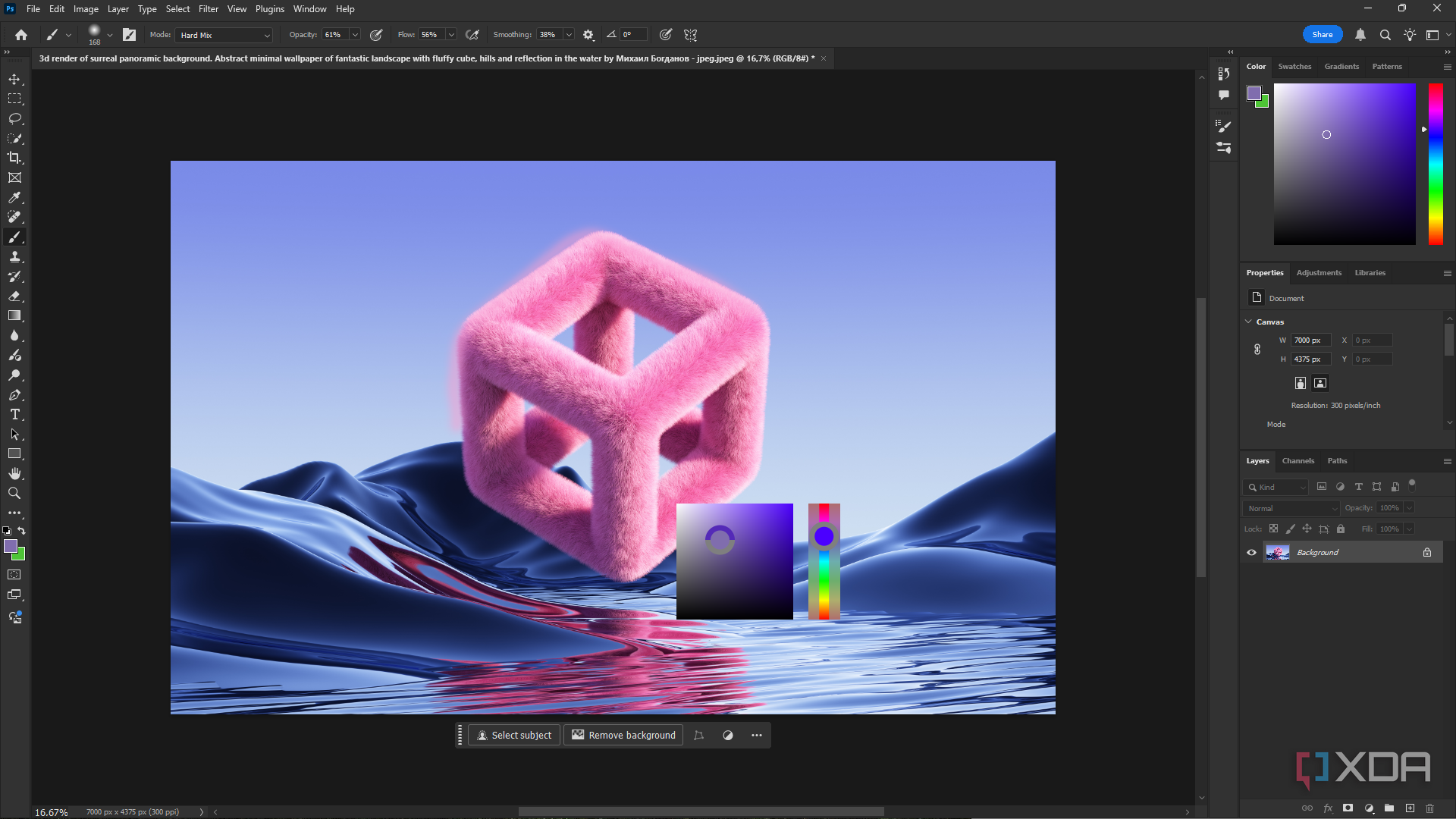 Photoshop color picker shortcut purple