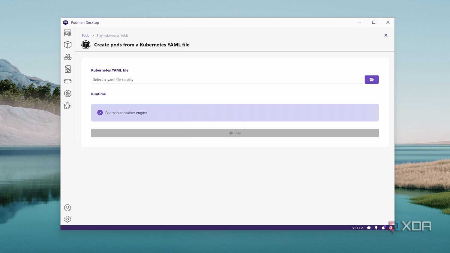 Creating a pod in Podman Desktop