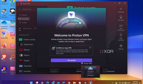 Shows Proton VPN starting with no logs message