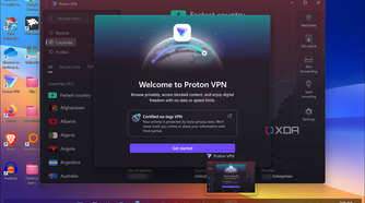 Shows Proton VPN starting with no logs message