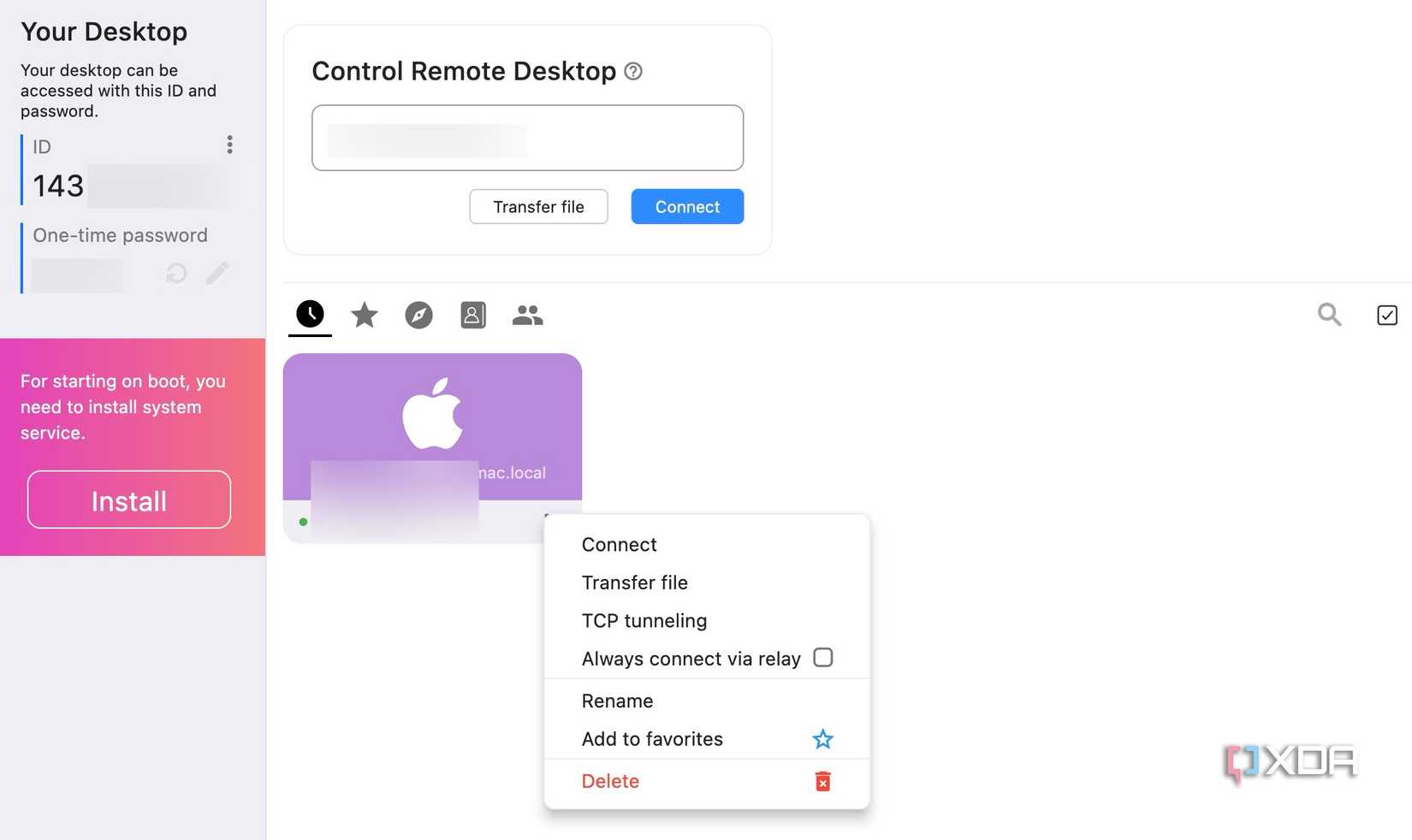 RustDesk connection