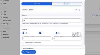 Bitwarden password generator