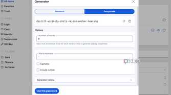 Bitwarden password generator