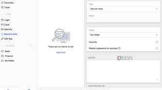 Bitwarden secure note