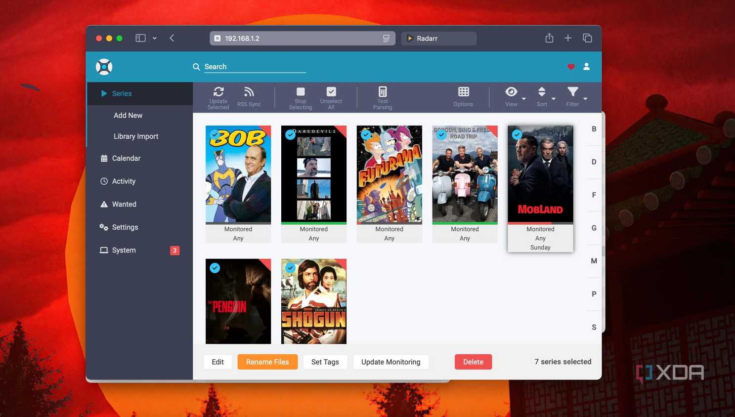 Rename all episodes of shows together in Sonarr