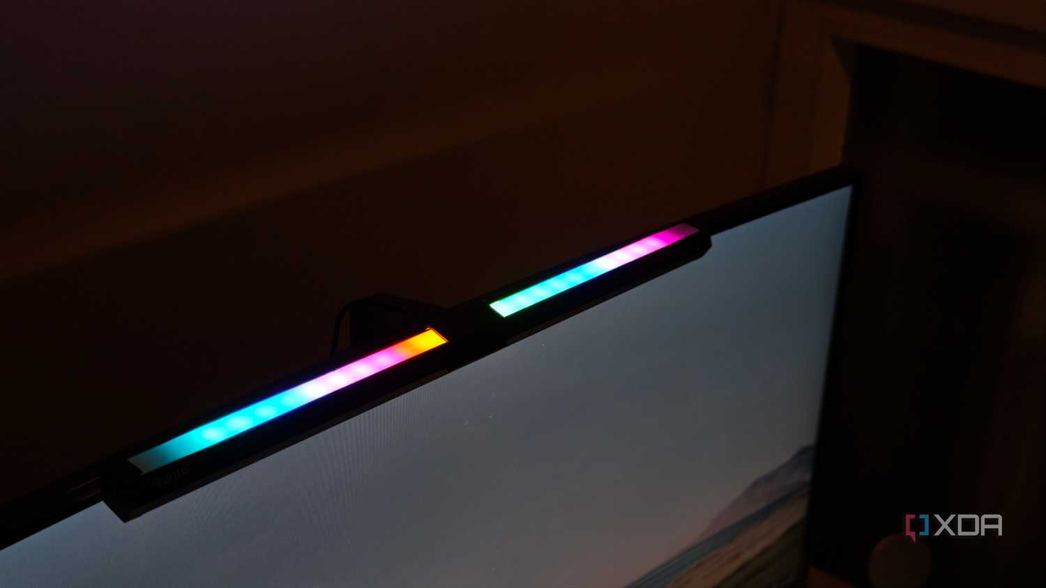RGB lighting on the monitor light bar